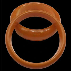 Bakelite Lot 2 Vintage 1940s Marbled & Solid Carrot Bangle Bracelets TESTED